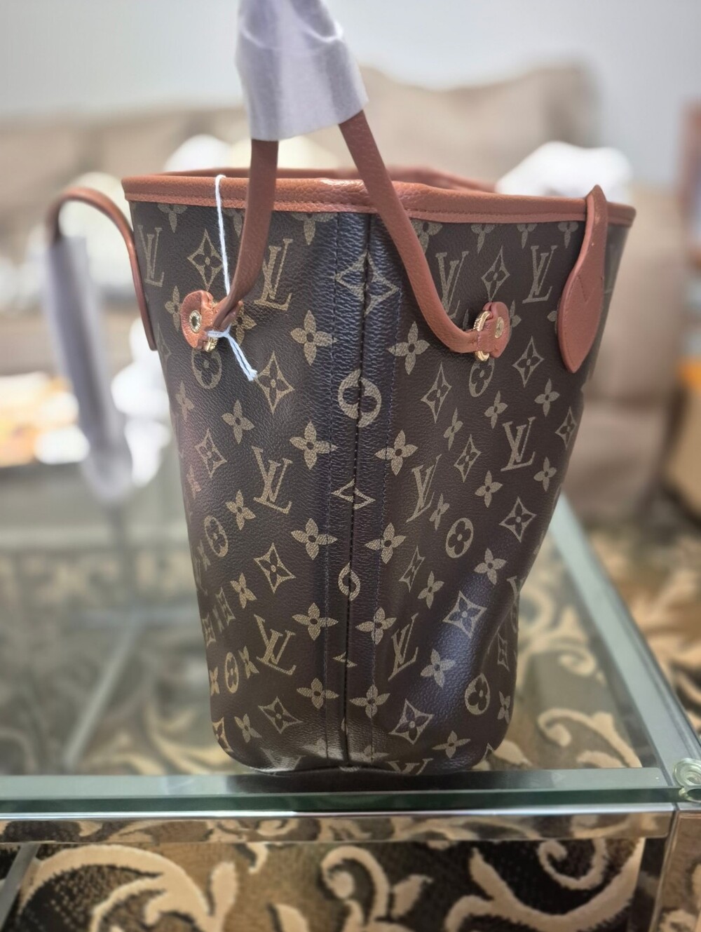 Designer Inspired Monogram Canvas Tote - Picture 14 of 14